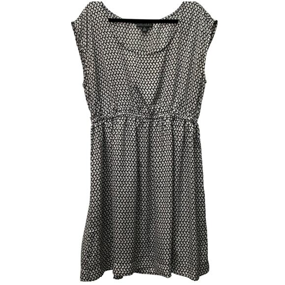 Forever 21 Plus Womens 2X Black & White Bid Pattern V Neck Y2K Dress Silky XXL - Picture 1 of 9